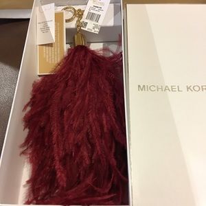 Michael Kors XL Feather Pom Pom in Cranberry